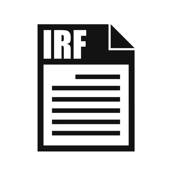 Irf Dateivektorsymbol Flacher Design Stil — Stockvektor