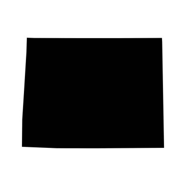 Beyaz arkaplanda Wyoming siyah haritası