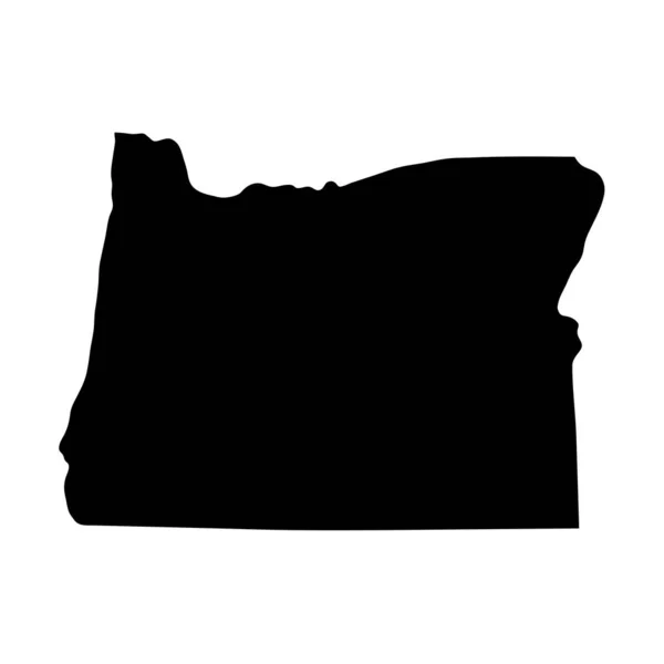 Oregon Mappa Nera Sfondo Bianco — Vettoriale Stock