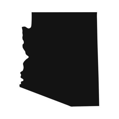 Arizona siyah haritası beyaz arkaplanda