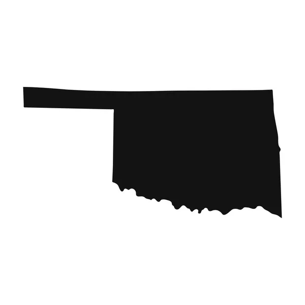 Oklahoma Zwarte Kaart Witte Achtergrond — Stockvector