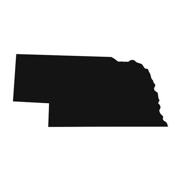Beyaz Arkaplanda Nebraska Siyah Haritası — Stok Vektör
