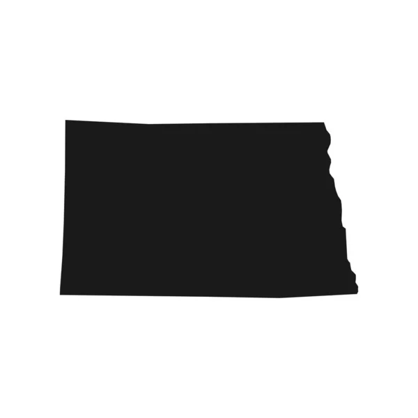 Чорна Карта Північної Дакоти Білому Тлі — стоковий вектор