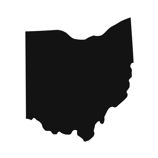 Ohio Svart Karta Vit Bakgrund — Stock vektor