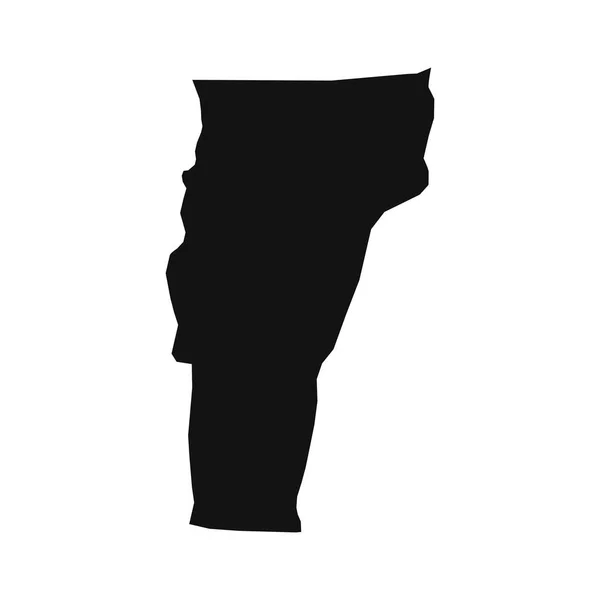 白い背景のバーモント州の黒い地図 — ストックベクタ