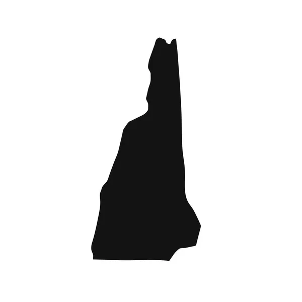 白底新罕布什尔州黑人地图 — 图库矢量图片