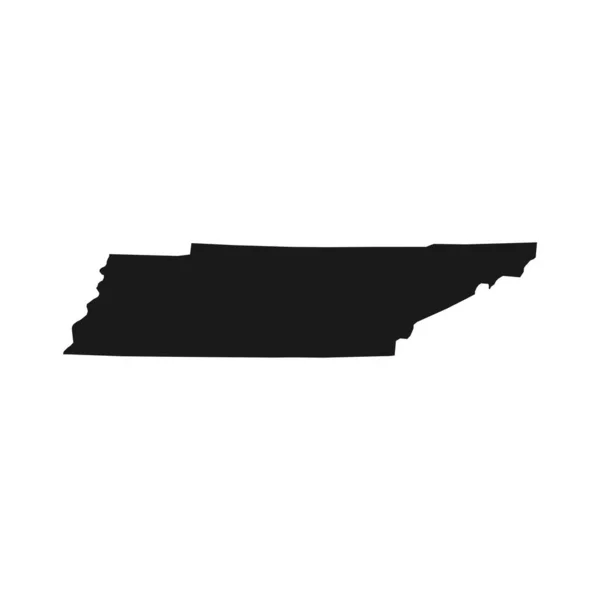 テネシー州の黒い地図白い背景 — ストックベクタ