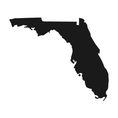 Beyaz arkaplanda Florida kara haritası