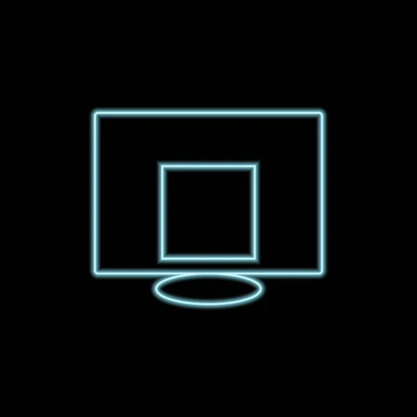 Basquete Hoop Neon Ícone Linha Fina Para Web Móvel Moderno — Vetor de Stock