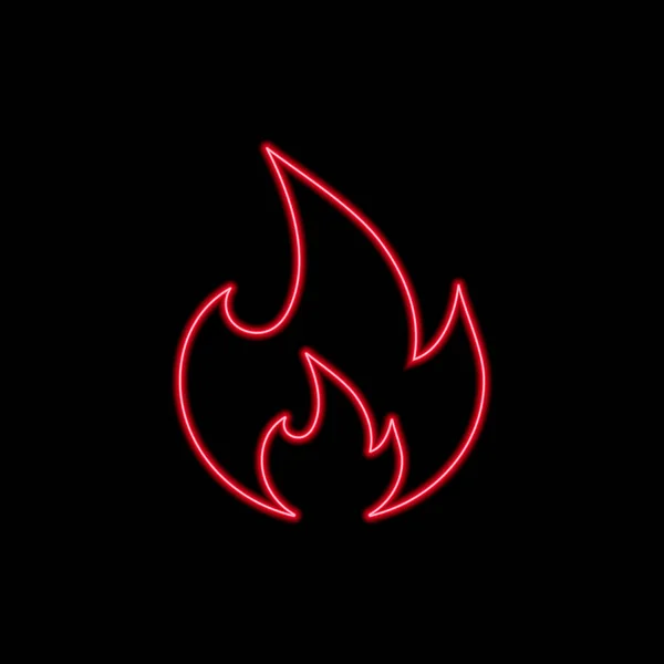 Icono Símbolo Plano Fuego Neón Elemento Diseño — Vector de stock