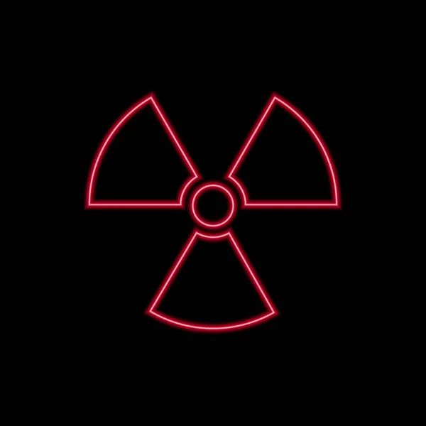 Vektor Ikony Neonové Záření Varování Symbol Radioaktivního Znamení Nebezpečí — Stockový vektor