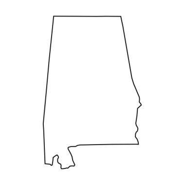 Beyaz arkaplanda Alabama haritası