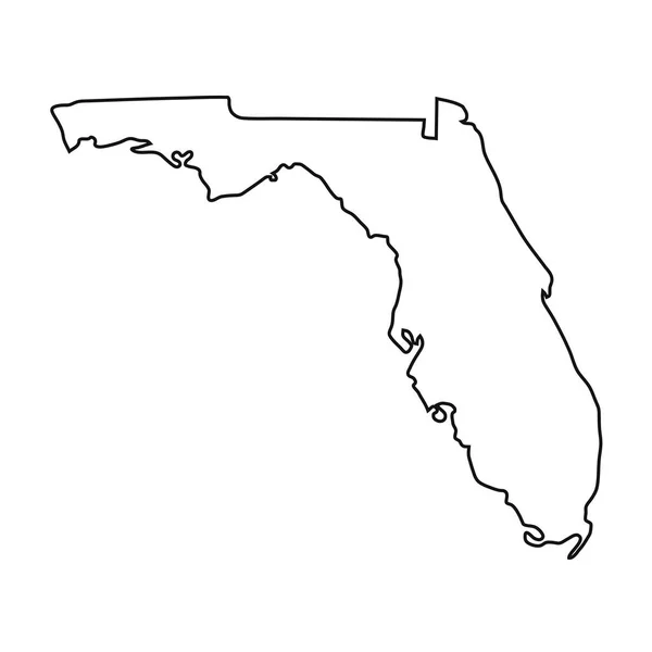 Florida Mapa Sobre Fondo Blanco — Vector de stock