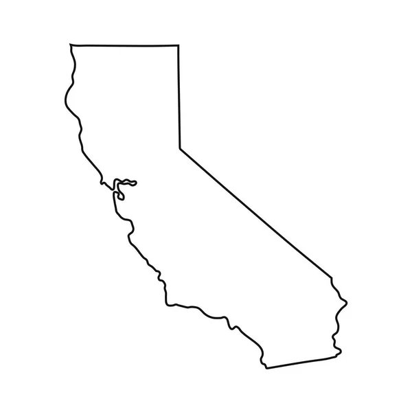 Карта Каліфорнії Білому Тлі — стоковий вектор