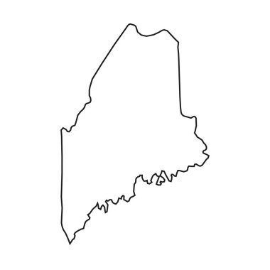 Beyaz arkaplanda Maine haritası