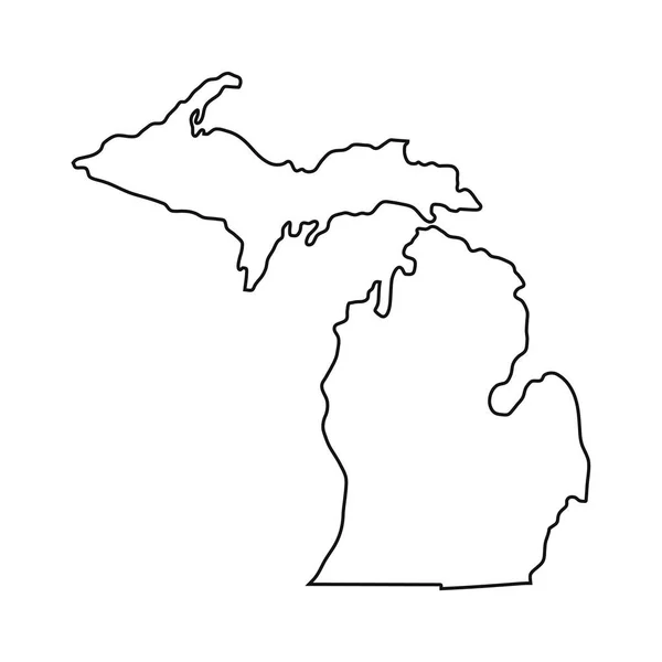 Michigan Kaart Witte Achtergrond — Stockvector