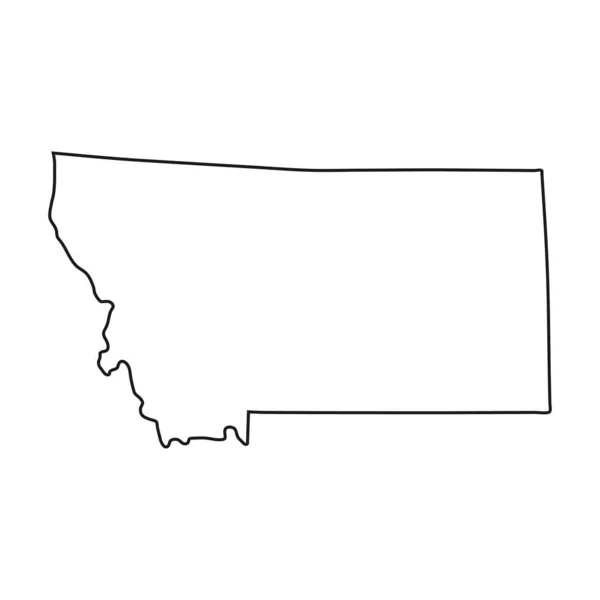 Montana Kaart Witte Achtergrond — Stockvector
