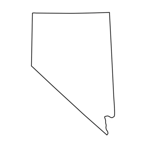 Nevada Mapa Bílém Pozadí — Stockový vektor