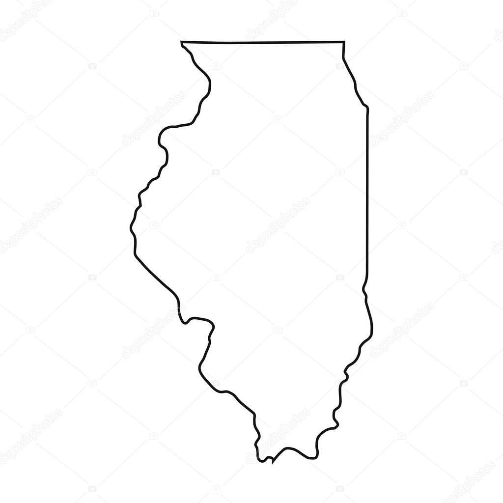 Illinois map on white background