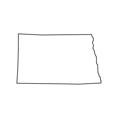 Beyaz arkaplanda Kuzey Dakota haritası