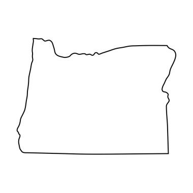 Oregon haritası beyaz arkaplanda