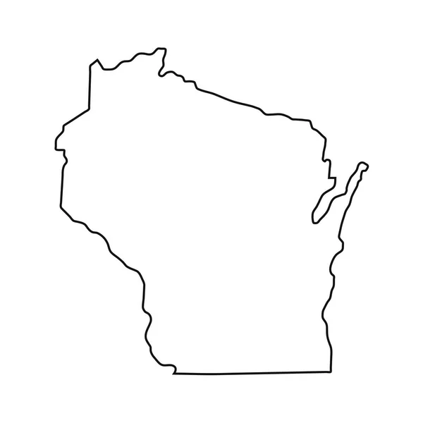 Wisconsin Kaart Witte Achtergrond — Stockvector