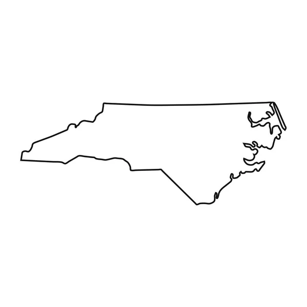 Mapa Severní Karolíny Bílém Pozadí — Stockový vektor