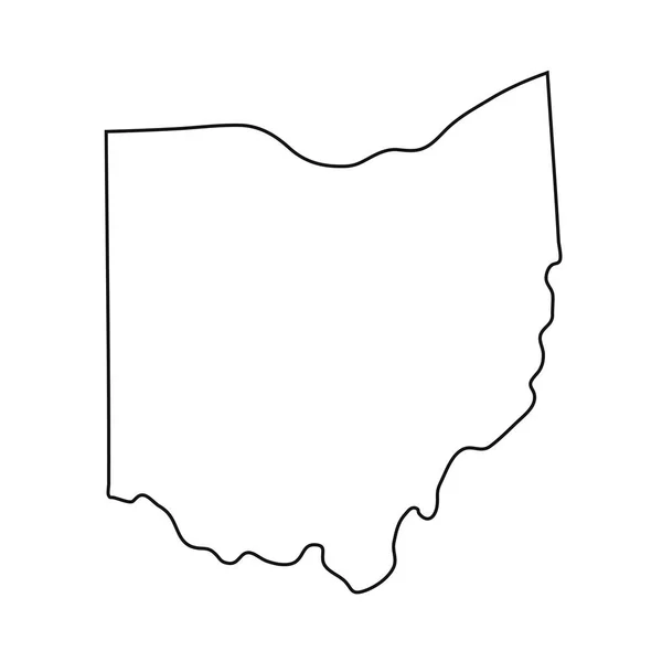 Ohio Haritası Beyaz Arkaplanda — Stok Vektör