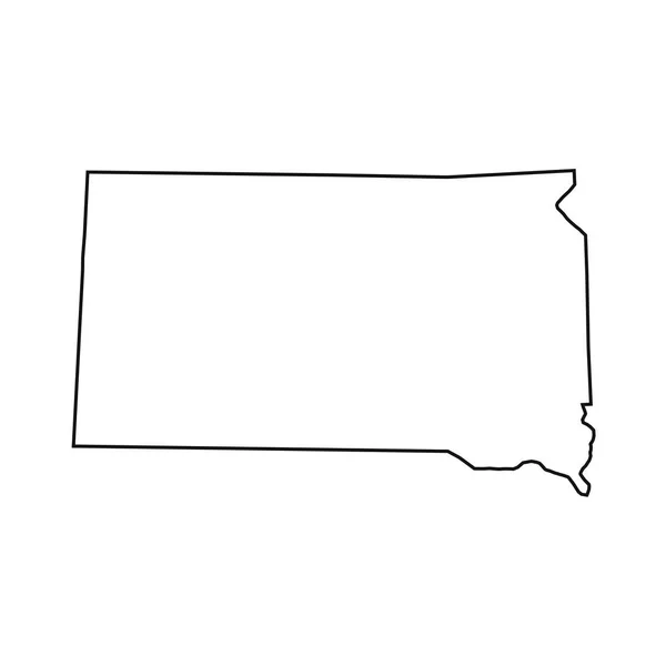Νότια Ντακότα Χάρτη Λευκό Φόντο — Διανυσματικό Αρχείο
