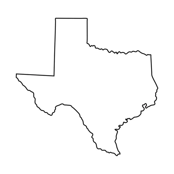 Texas Mapa Sobre Fundo Branco —  Vetores de Stock