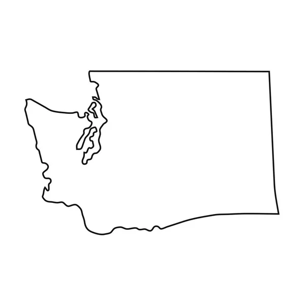 Mappa Washington Sfondo Bianco — Vettoriale Stock
