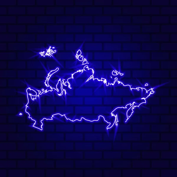 Russland Glühende Leuchtreklame Auf Backsteinmauer Hintergrund — Stockvektor