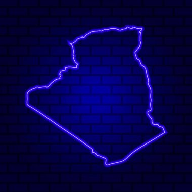 Cezayir 'de duvarda parlayan neon tabela