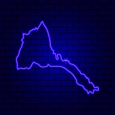 Tuğla duvar zemininde parlayan neon tabela