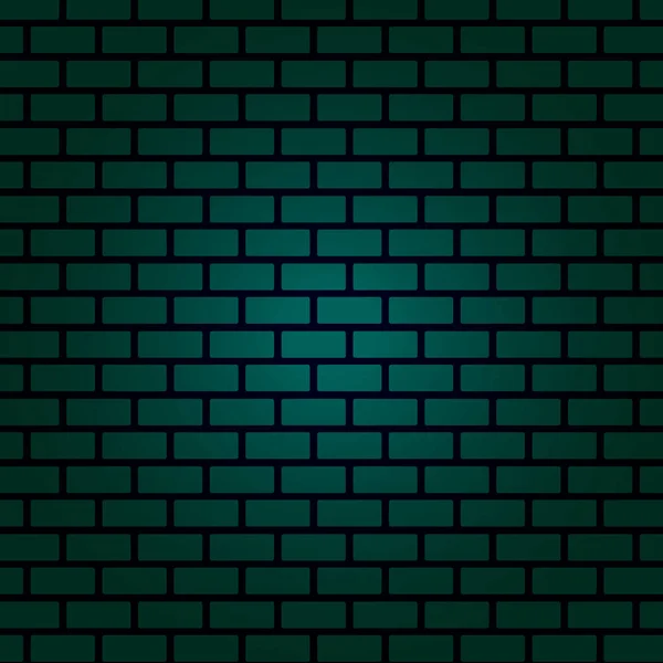 Zelená Noční Cihlová Zeď Vektorová Ilustrace — Stockový vektor