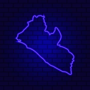 Duvarda Liberya neon tabelaları
