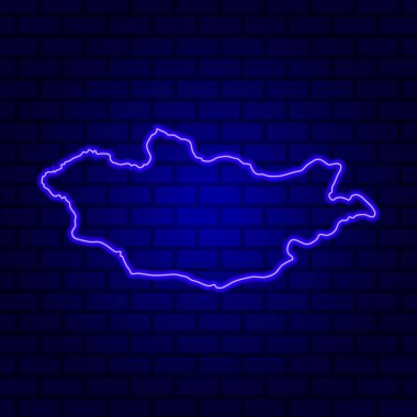 Duvarın arkasında parlayan Moğolistan tabelası