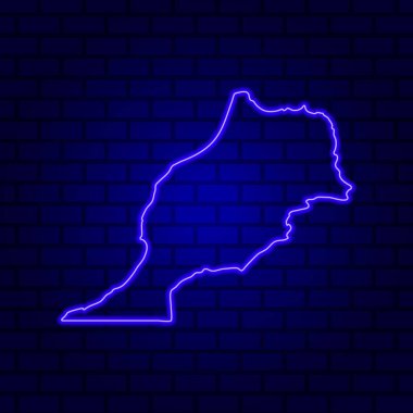 Fas 'ta duvarda parlayan neon tabela