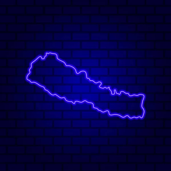 Señal Neón Brillante Nepal Sobre Fondo Pared Ladrillo — Vector de stock