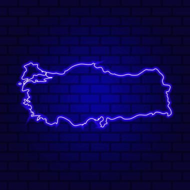 Tuğla duvarda parlayan neon tabela