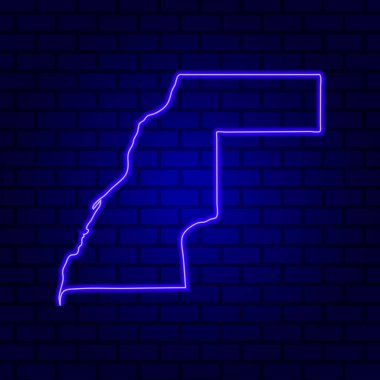 Batı Sahra, tuğla duvar zemininde parlayan neon tabela