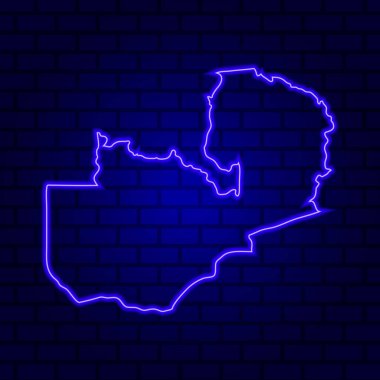 Tuğla duvar zemininde parlak neon tabela