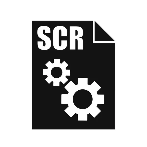 Scr Μαύρο Αρχείο Διανυσματικό Εικονίδιο Επίπεδο Στυλ Σχεδίασης — Διανυσματικό Αρχείο