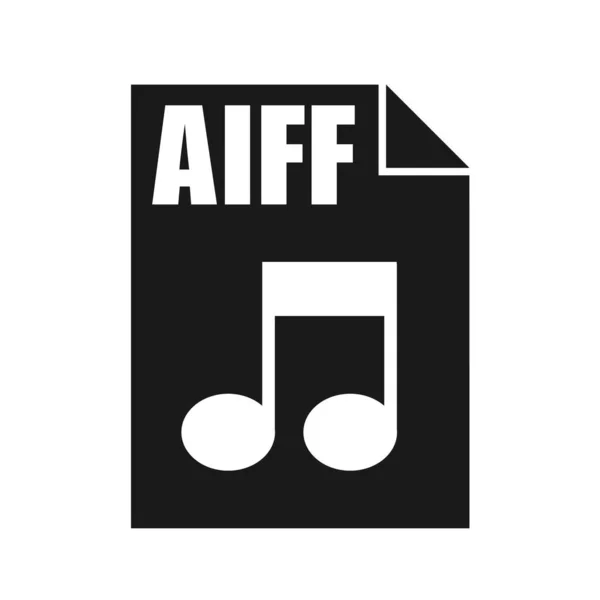 Aiff Black File Pictogram Vlakke Ontwerpstijl — Stockvector