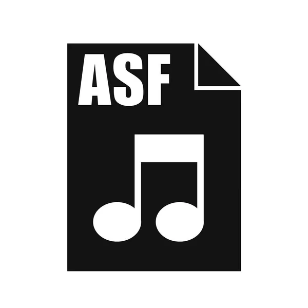Asf Black File Icon Vlak Ontwerp Stijl — Stockvector