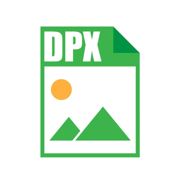 Icona Del File Colore Dpx Stile Progettazione Piatto — Vettoriale Stock