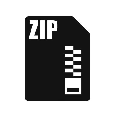 ZIP Siyah Dosya Simgesi, Düz Tasarım Biçimi