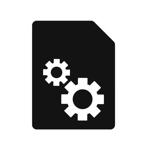 System Black File Vector Pictogram Vlak Ontwerp Stijl — Stockvector