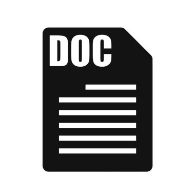 DOC Dosya Vektör Simgesi, Düz Tasarım Biçimi