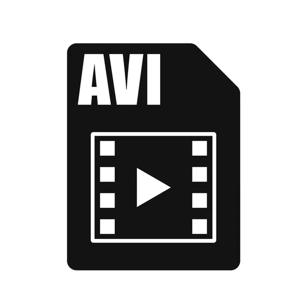 Icône Fichier Avi Style Conception Plate — Image vectorielle
